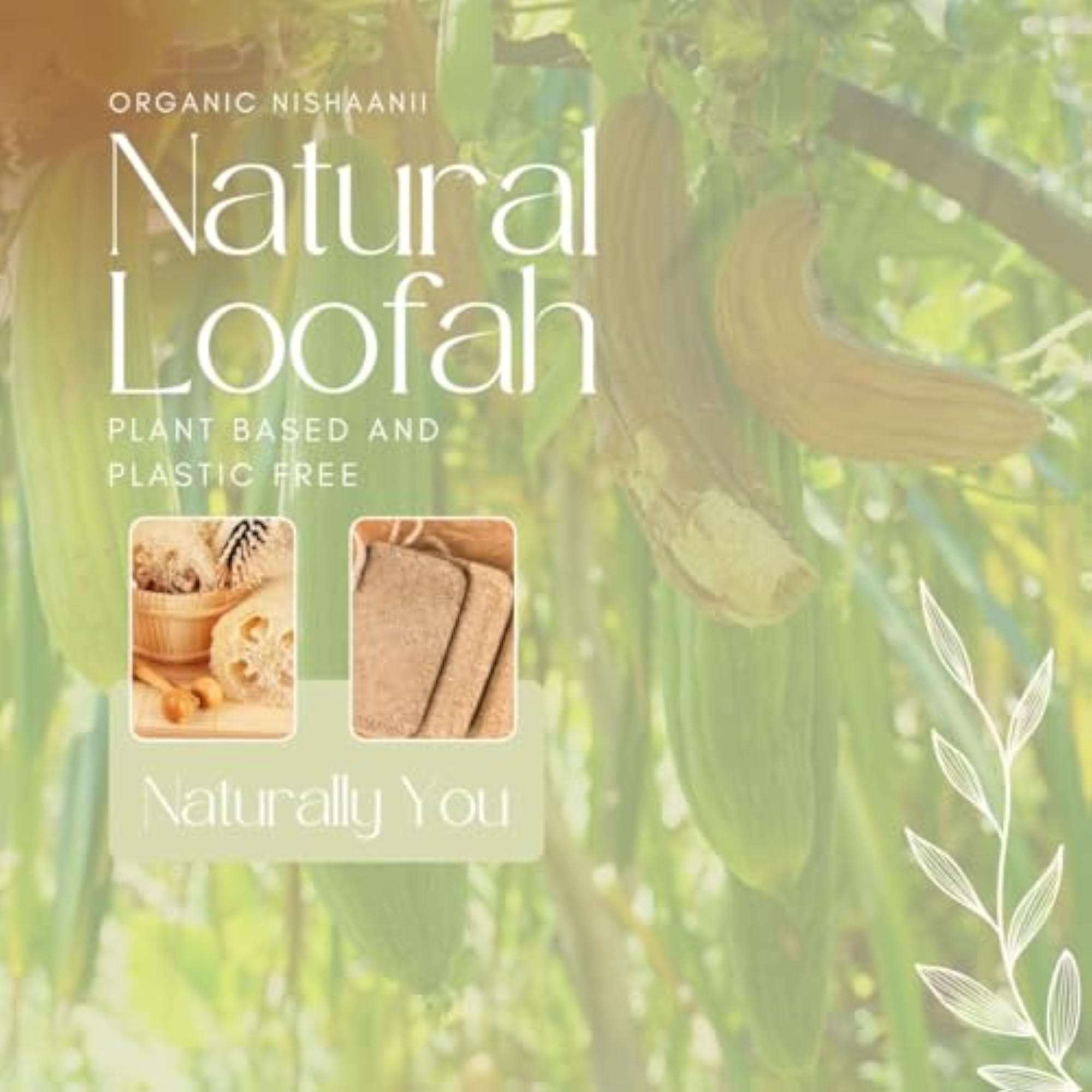 Natural Loofah Bath Sponge, Pack of 2